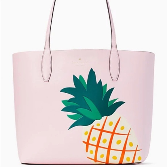 Kate Spade Colada Pineapple Graphic Large Tote Bag Pink Multi NWT - Picture 13 of 13